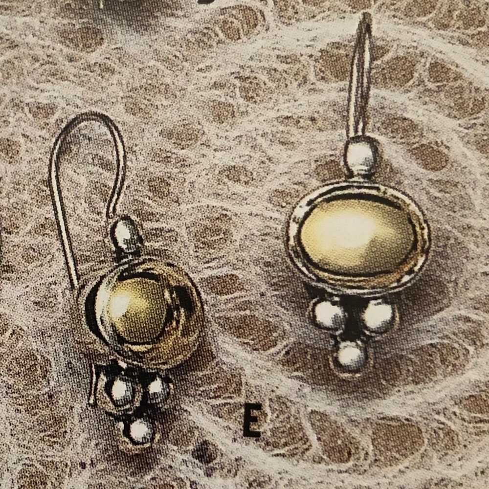 Silpada Sterling Silver Brass Victorian Earrings W009-B.